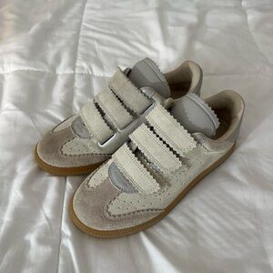 Isabel Marant Cream and Gray Velcro Sneakers